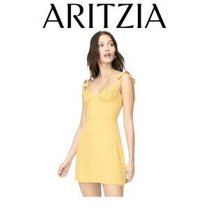 NWT Wilfred Aritzia Cammy Dress Gold Size Small
